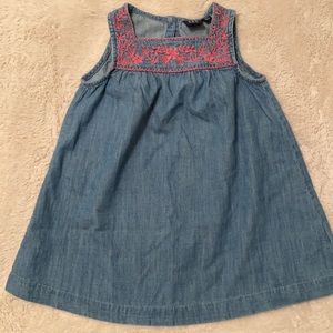 GAP Jean Dress with Pink Embroidery